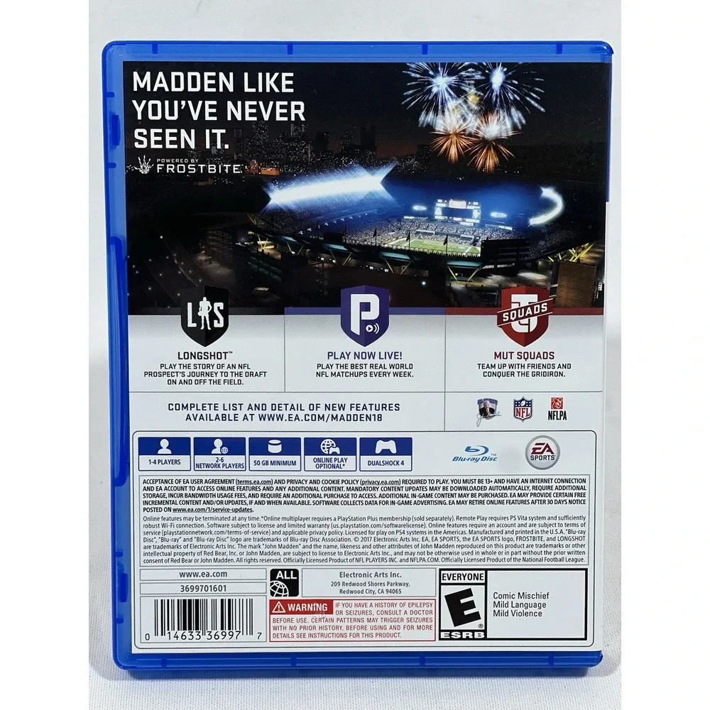 Madden NFL 18‎ PS4 Football Video Game EA Sports PlayStation 4 Tested